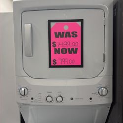 Used GE 27” Stackable Washer And Dryer. 1 Year Limited Warranty 