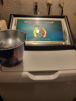Bud Light Mirror And Bucket 