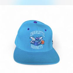 NWOT Vintage Teal and white Charlotte Hornets fitted hat. Eastern conf team