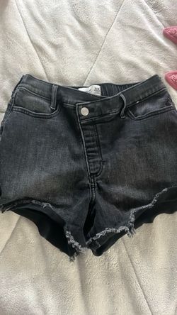 Black Denim Cut-Off Jean Shorts abrocombie and fitch