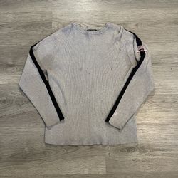 Vintage Polo Jeans Company Grey/black Stripe Lined Crewneck Longsleeve