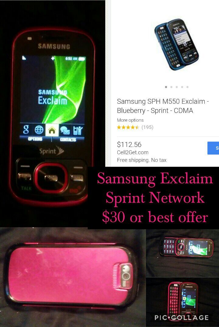 Sprint samsung exclaim slider phone