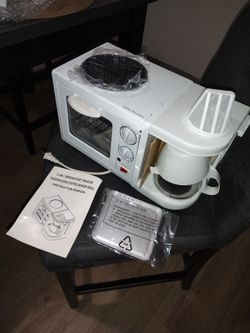 3 In 1 Breakfast MAKER Toaster Oven Coffee Maker Grill 