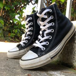 Mens Size 4 Converse All Star Black White No Box Lace Up Pre Owned 