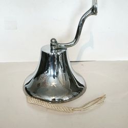 Ship's Bell West Marine 8" Chrome -Plated Cast Brass & Brackets, Lanyard, NWOB