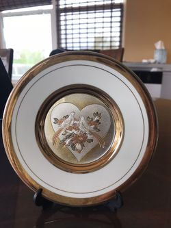 Deco Dish (real 24k gold edge )