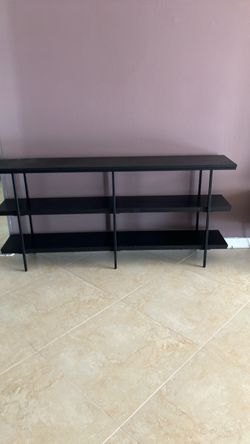 Metal and wood shelves
