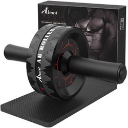 Abiarst Ab Roller Wheel, Abs Workout Equipment for Abdominal & Core Strength Training, Home Gym Exercise Wheels for Men Women, with Knee Pad Accessori