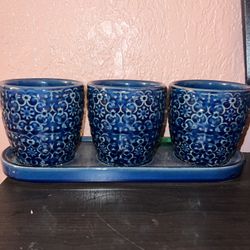 Small Ceramic Pots Stuck Together 