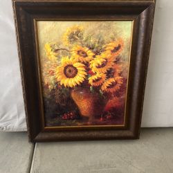 Sunflower Framed Canvas
