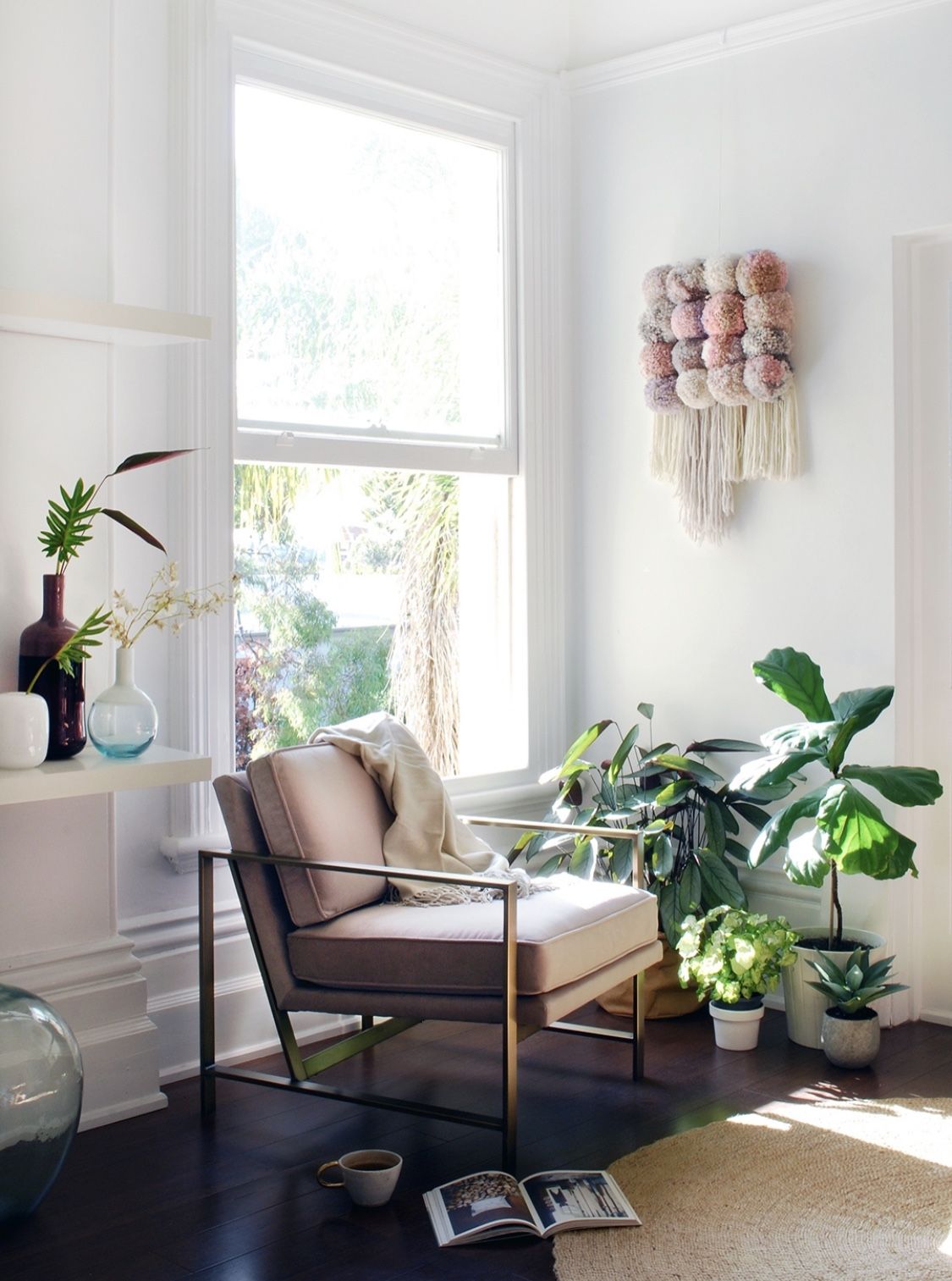 Soft Pink Velvet Armchair With Brushed Gold Frame