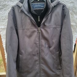 Men's Weatherproof Lined Winter Jacket Size Medium With Removable Hood