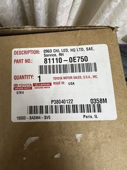 2022-24 Toyota Highlander Right Side Headlight