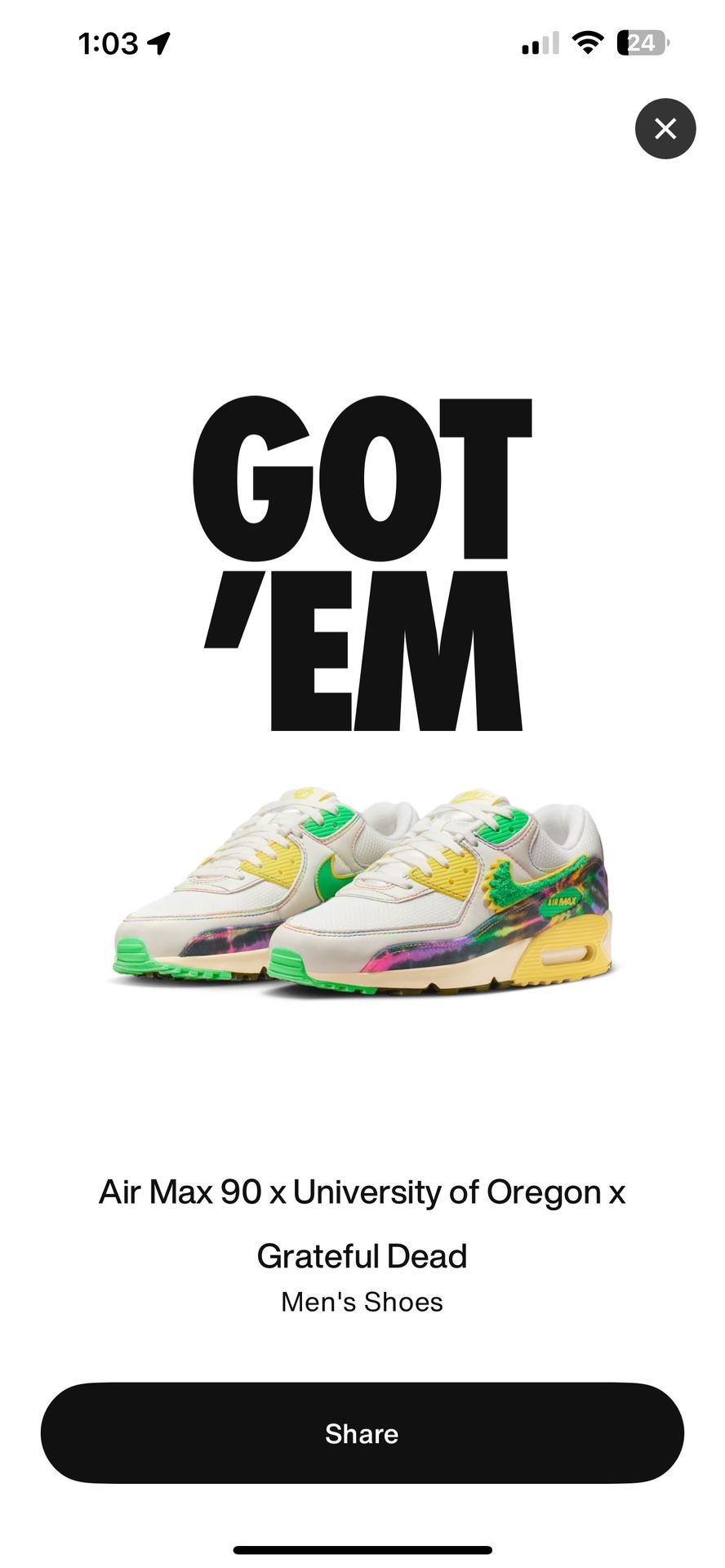 Nike Air Max 90 Grateful Dead University of Oregon Grateful Ducks Size 9.5 DS ***NO TRADES***