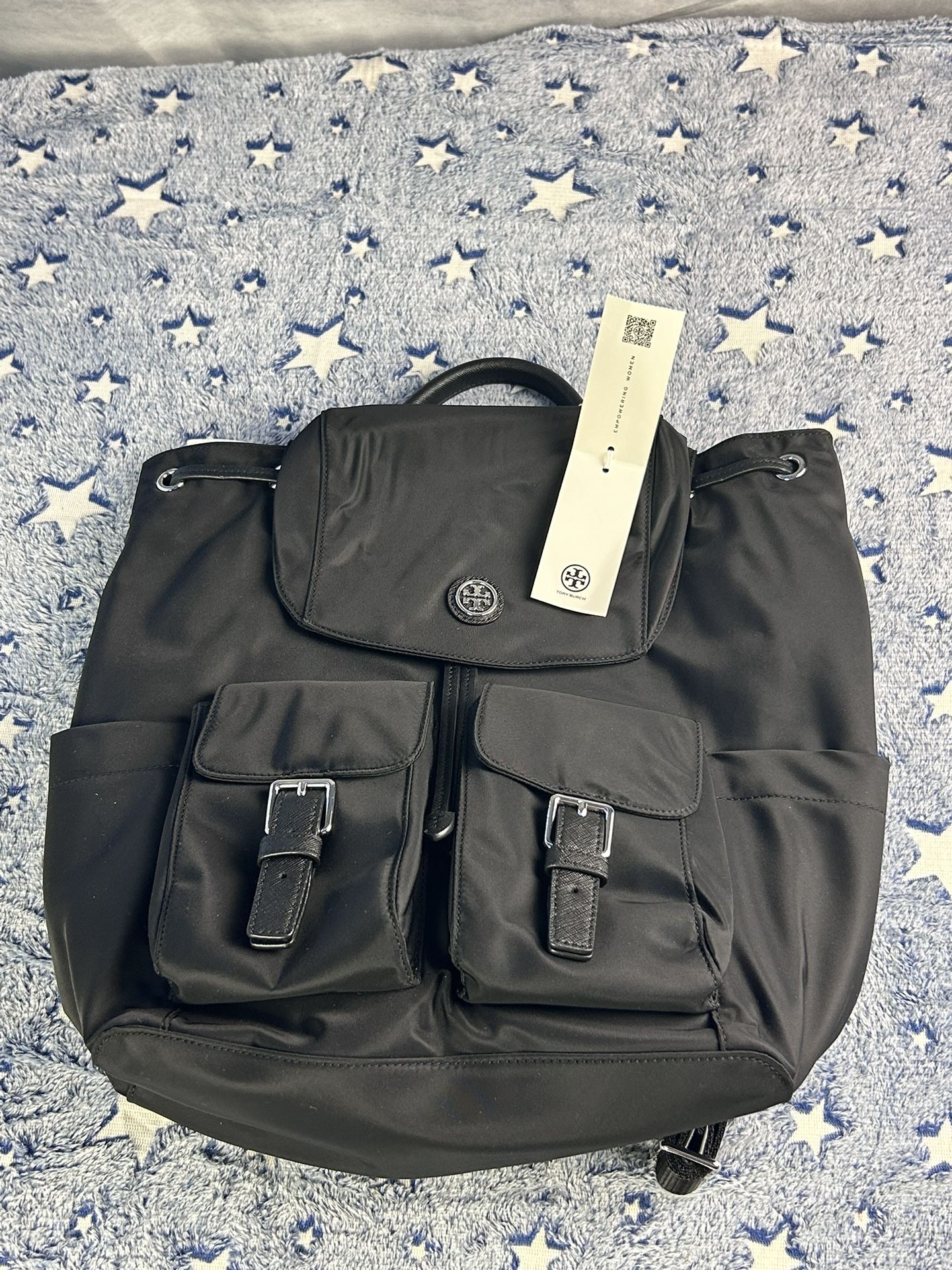 Tory Burch Virginia Nylon Flap Backpack Brand New