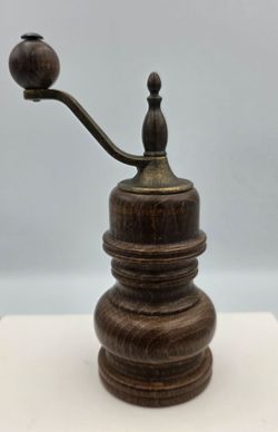 Antique Zassenhaus Wood Pepper Mill Brass Hardware Made in Germany Vintage 6"