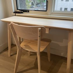IKEA wooden desk with chair