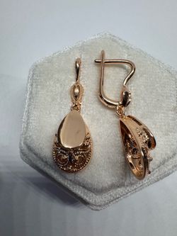 Vintage 14K 585 Rolled Rose Gold Earrings | Not Solid Gold