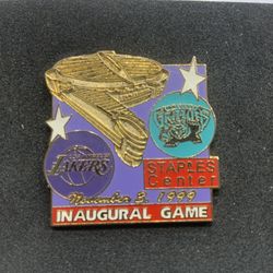 Staple Center Inaugural Game Pin  Los Angeles Lakers v Memphis Grizzlies November 3, 1999 