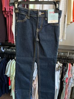 Girls straight adjustable waist slim jeans