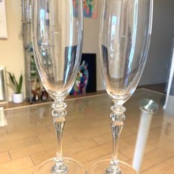 Luminarc France Vintage Crystal Clear Fancy Champagne Glasses