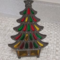 " Vintage Stain Glass Christmas Tree"