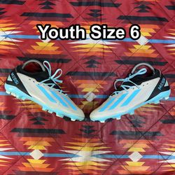 Adidas X Crazyfast Messi.1 ELITE FG IE4077 Soccer Cleats Youth Sz 6 Blue Silver