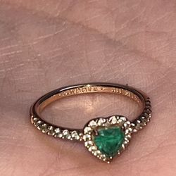 Sparkling Elevated Heart Ring 14k rose gold plating, pandora ring