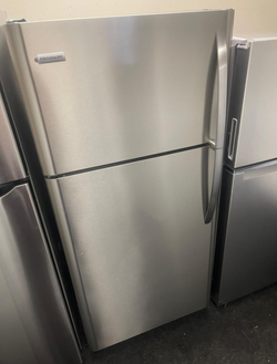 Frigidaire Top Freezer Fridge – Stainless, Clean Interior
