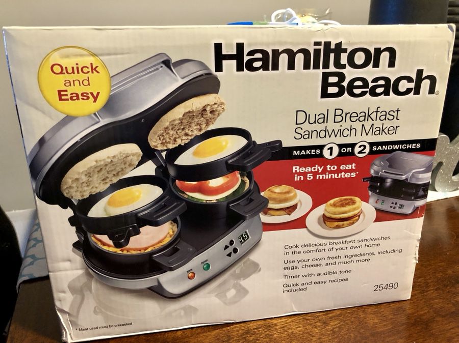 Hamilton Beach Dual Breakfast Sandwich Maker - Brand New in Sealed Box for  Sale in Queens, NY - OfferUp