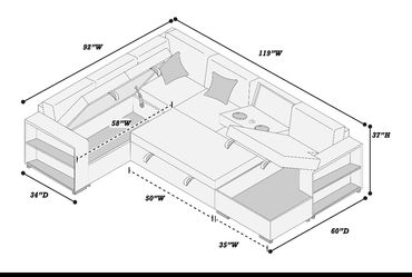 Sectional Sofá Pullout Bed  New In Box 