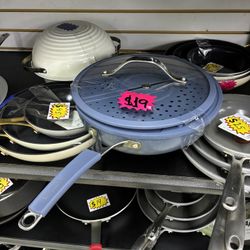 Tramontina Blue Frying Pan with Lid