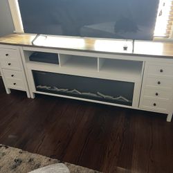 TV stand with fireplace