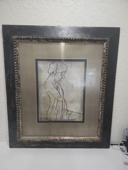 28 in wide by 30 in tall Wood framed with glass wall art $3.99- Includes 8.5x10 in Mirror Frame $2.99