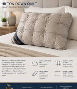 2 SET Hilton Down Quilt Pillow – Hotel-Style Comfort