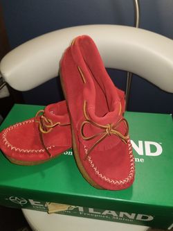 Comfortable Red Moccasins NEVER WORN