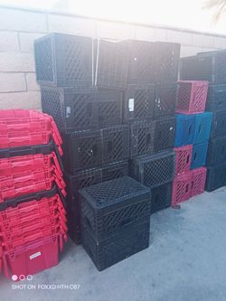 Used blk & dark blue crates