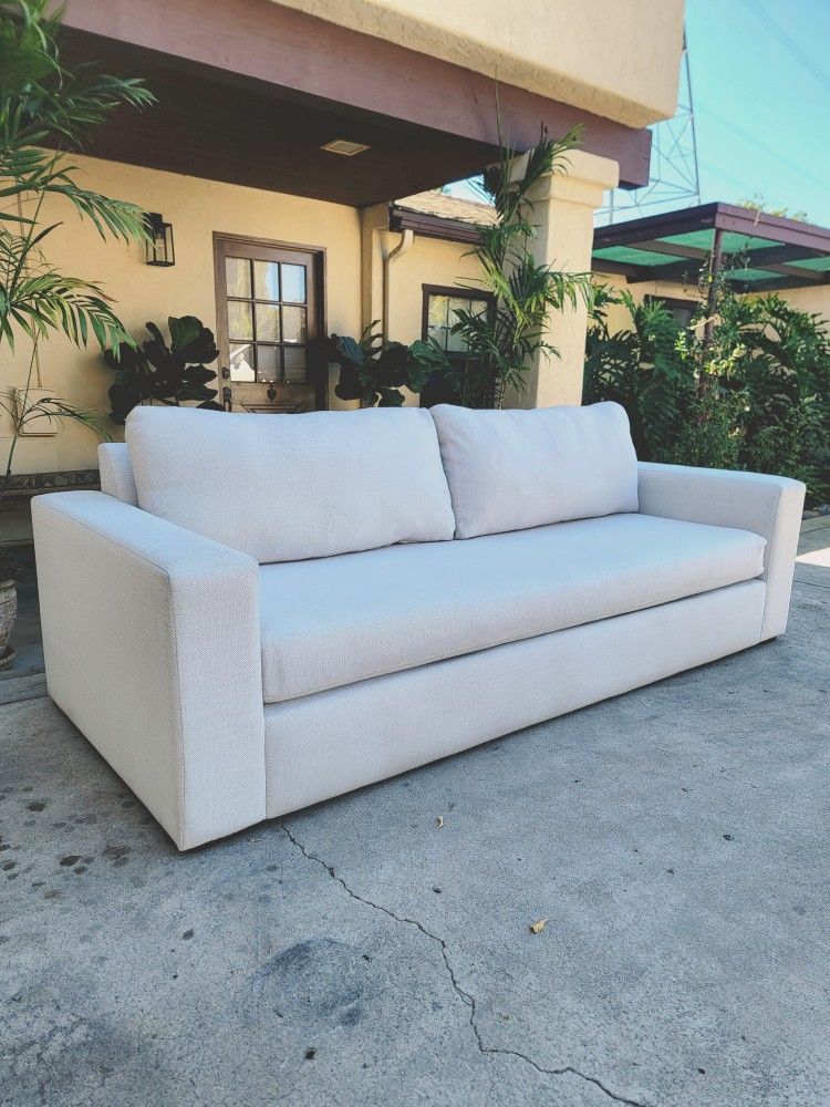 Contemporary Cream 97" Sofa