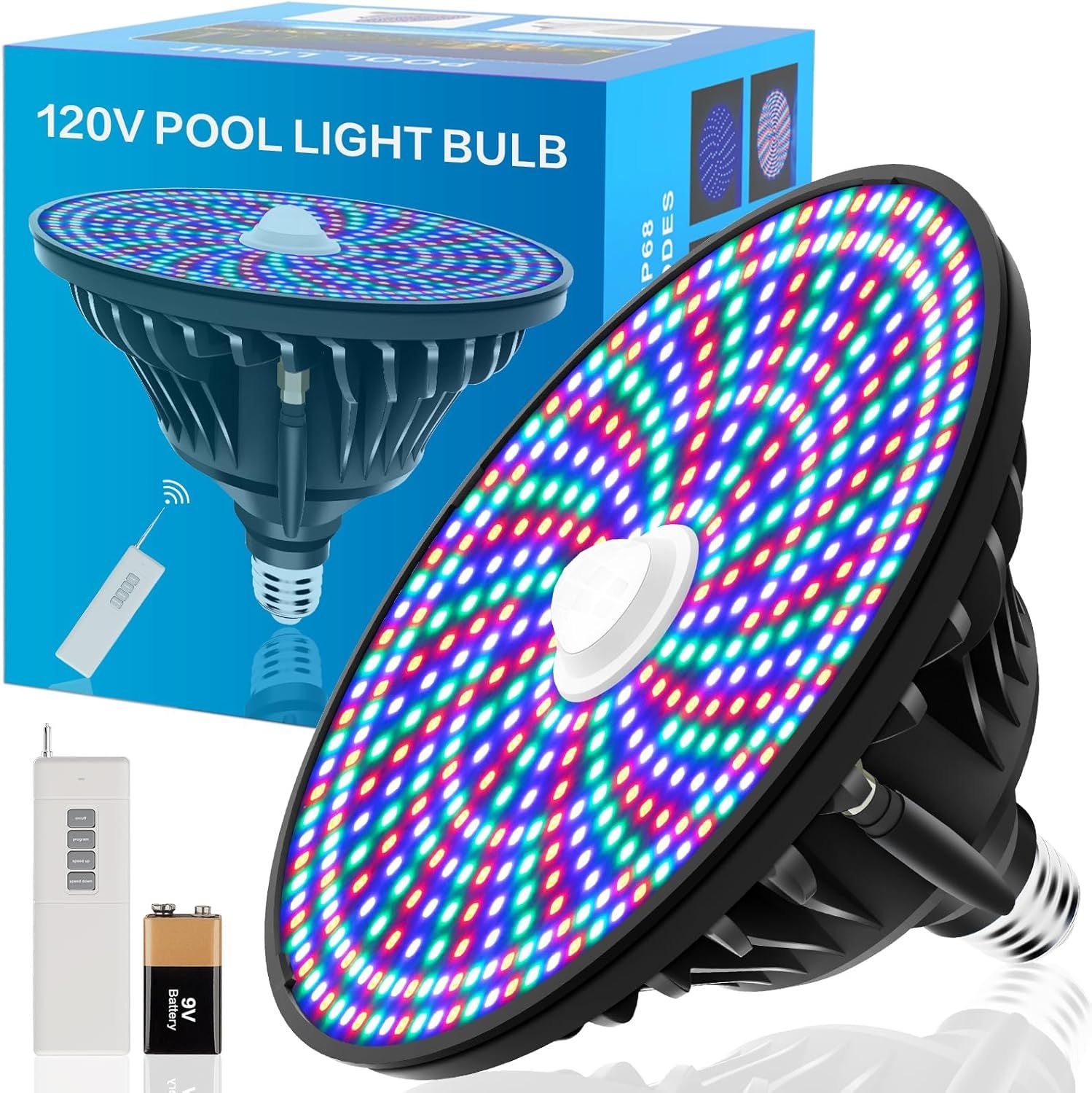 Pool Lights for Inground Pool, 120V 70W Led Pool Light Bulb for Inground Pool, Color Changing Underwater Pool Light with Remote Control, E26/E27 Repla