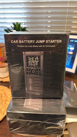 Portable Car Battery Jump Starter with Air Compressor