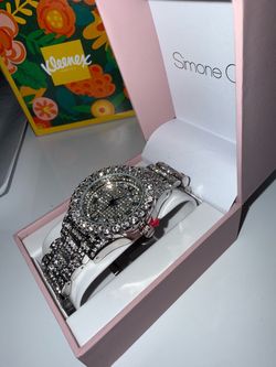 Silver iced watch