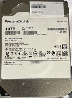 WD Ultrastar DC HC510 10TB SAS 12Gbps HDD HUH721010AL5204