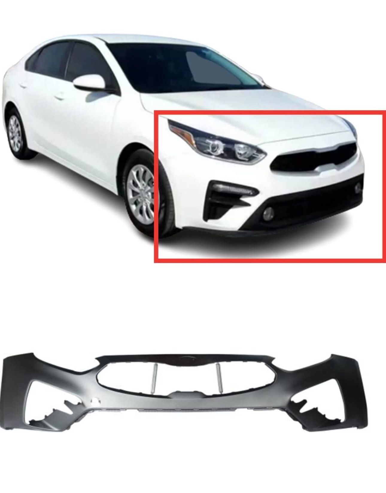 2019-2021 Kia Forte Sedan front bumper and lower grill