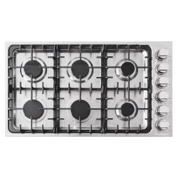 New Open Box 36" Stainless Steel Drop-In Gas Cooktop
