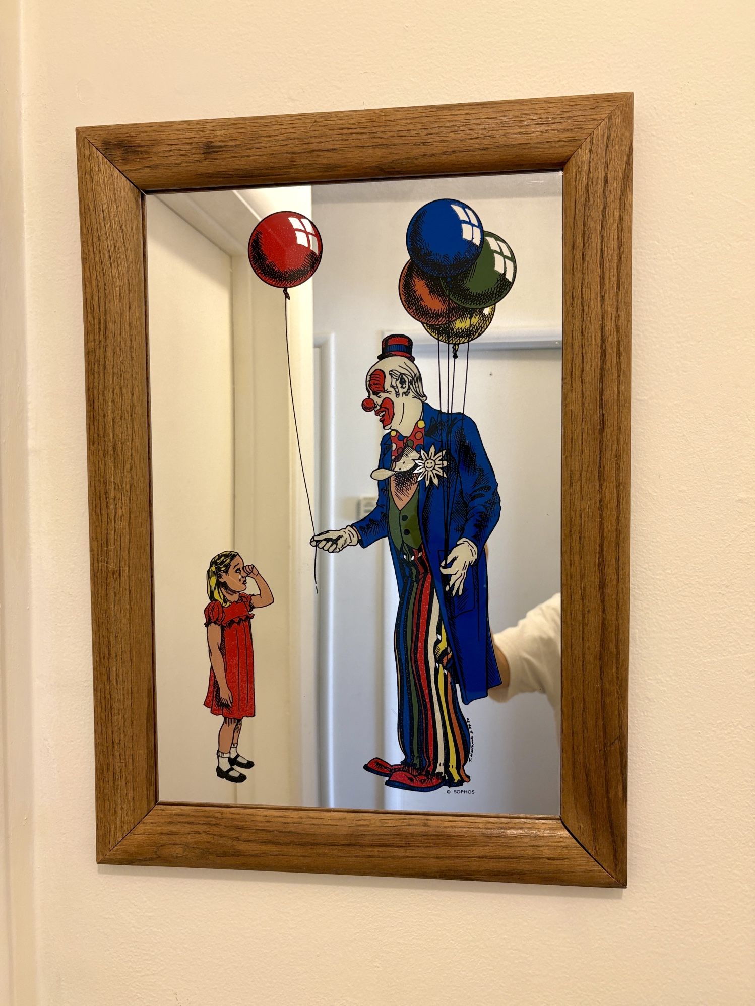 Vintage Printed Illustration Mirror