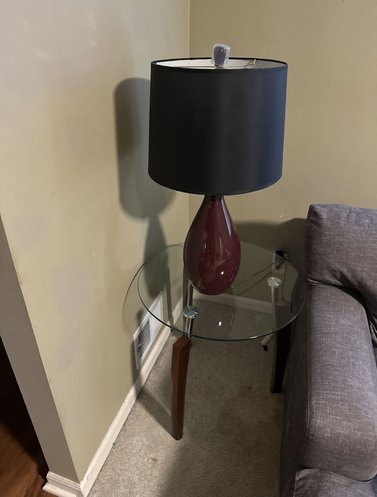 Lamp and end table, $20