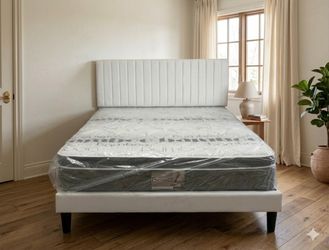 New Queen Size Bed Frame + Queen Mattress + Box Spring