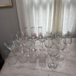 Elegant Mixed Glassware Collection – Perfect for Entertaining or Home Décor