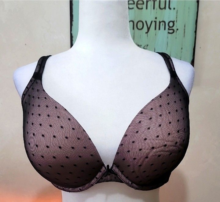 Cacique Tan Polka Dot Lace Overlay 36G Bra