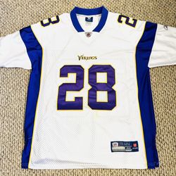 VTG  Reebok NFL Minnesota Vikings Adrian Peterson #28 White Jersey Size 48 XL